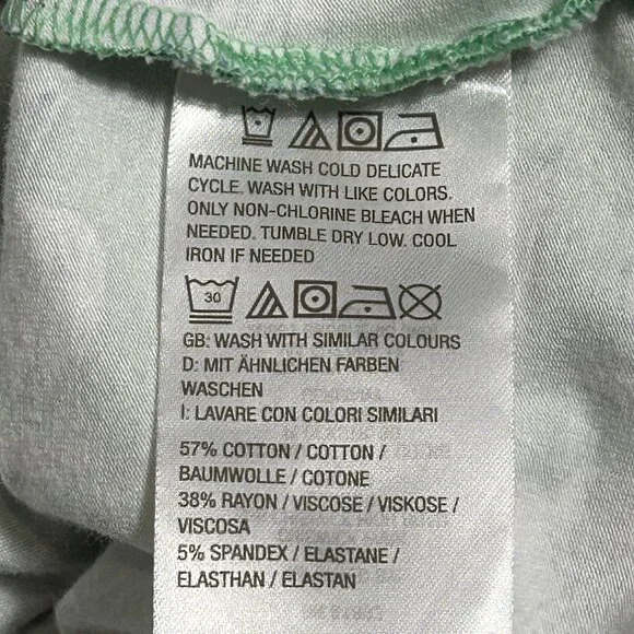 Denim & Company D & Co Floral Perfect Jersey Split V-Neck Tunic Tank Soft Jade S - Picture 11 of 12